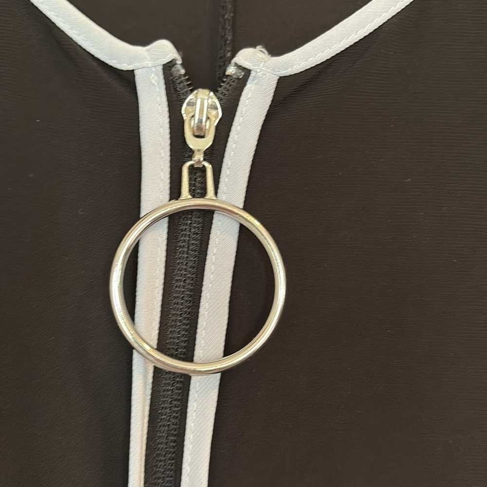 MSK Contemporary Mod Squad  Black Striped 3/4 Sleeves Shift Dress Size Large - Picture 3 of 8